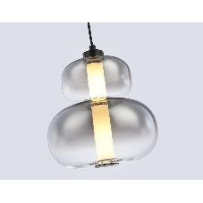 Подвесной светодиодный светильник Ambrella light LH11052 BK/SM черный/дымчатый 12W 3000K D230*265