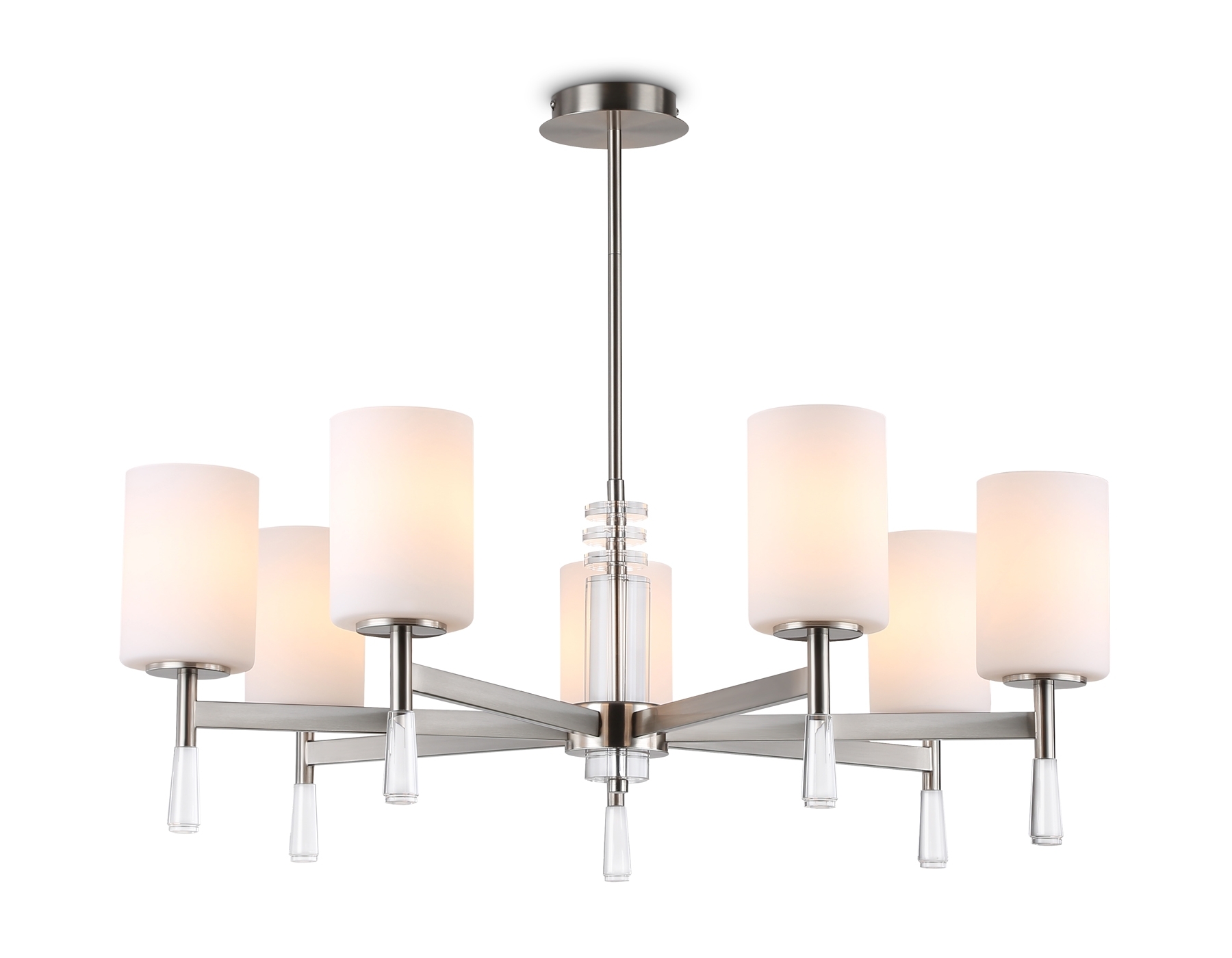 Люстра Ambrella light LH56253/7 SN/FR никель/белый матовый E27/7 max 60W D750*590