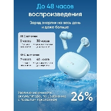 Наушники TWS Realme Buds T200x голубой, внутриканальные, Bluetooth, до 30 ч