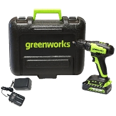 Дрель-шуруповерт Greenworks GD24DD35K2, 20 В, 2 Ач, 35 Нм, бесщеточный