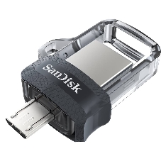 Флешка USB SanDisk Ultra Dual OTG (SDDD3-128G-G46), 128Gb, m3.0/USB 3.0, R/W 100/40, черный
