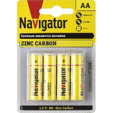 Элемент питания солевой Navigator NBT-NS-R6-BP4 (блист.4шт)