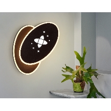 Настенный светодиодный светильник с выключателем Ambrella light FW110 SCF кофе песок LED 3000K+6400K 20W 230*140*50
