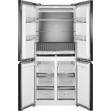 Холодильник Weissgauff WCD 450 Bru Steel Glass NoFrost Inverter матовая сталь трехкамерный 287/163л морозилка снизу, No Frost, Side by Side