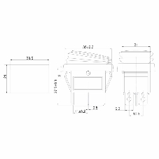 Выключатель клавишный Rexant 250V 15А (4с) ON-OFF желтый с подсветкой, влагозащита