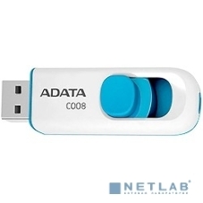 Флешка USB ADATA C008 (AC008-32G-RWE), 32Gb, USB 2.0, R/W 15/5, белый/синий