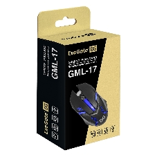 Мышь проводная ExeGate Gaming Standard Laser GML-17 черный, 1200 dpi, USB, кнопки - 3