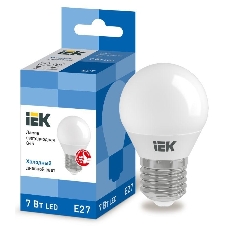Лампа светодиодная IEK LLE-G45-7-230-65-E27 ECO G45 7Вт шар 230В 6500К E27 Лампа светодиодная IEK LLE-G45-7-230-65-E27 ECO G45 7Вт шар 230В 6500К E27