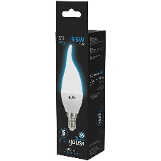 Лампа светодиодная Gauss 104101310 9.5Вт цок.: E14 свеча 220B 6500K св. свеч. бел. хол. (упак.: 10 шт)