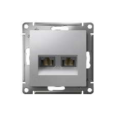 Алюминий Розетка двойная компьютерная RJ45+RJ45, кат.5E, механизм Schneider Electric