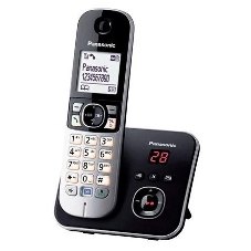 Телефон беспроводной (DECT) Panasonic KX-TG6821RUB черный, автоответчик,определитель номера,телефонный справочник 120 зап.