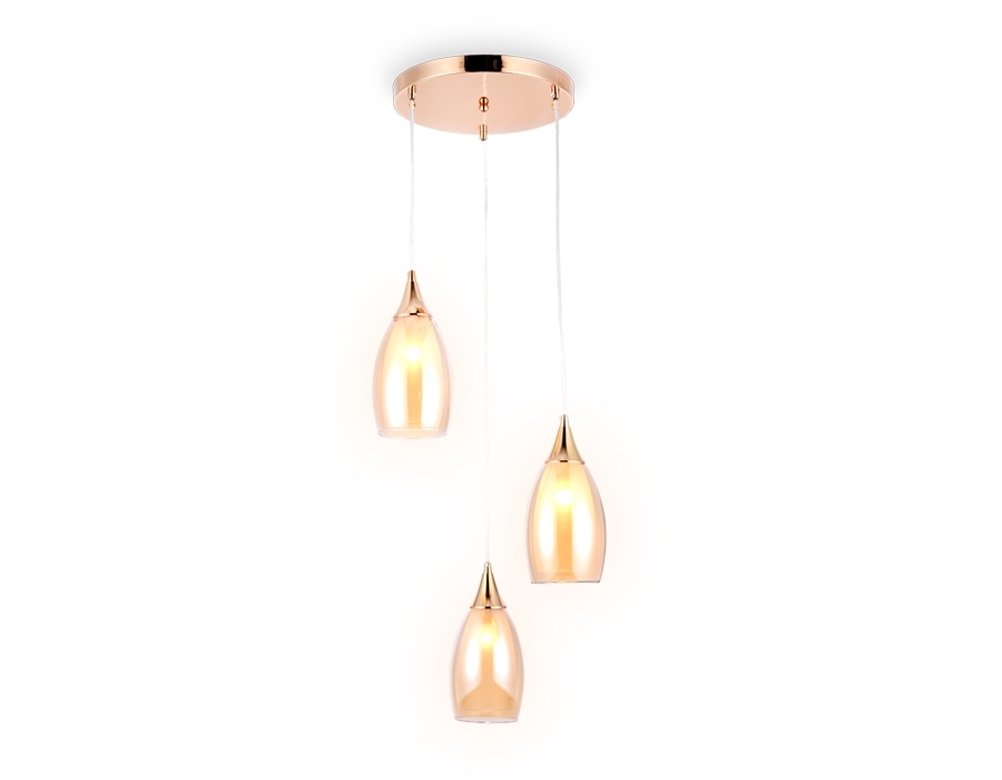 Светильник Ambrella light TR3549/3 GD/TI золото/янтарь E14 max 40W 370*130*1000