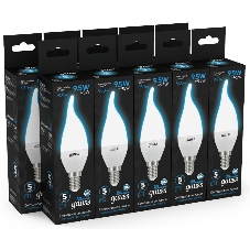Лампа светодиодная Gauss 104101310 9.5Вт цок.: E14 свеча 220B 6500K св. свеч. бел. хол. (упак.: 10 шт)