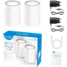 Бесшовный Mesh роутер Cudy M3000(2-PACK) AX3000 10/100/1000/2500BASE-T, белый (упак.:2шт)