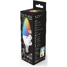 Лампа светодиодная Свеча Gauss 6W E14 RGbW+димирование LED 1/10/100