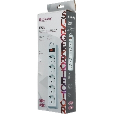 Сетевой фильтр Defender ES, 5.0 м, 5 розеток белый