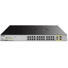 Коммутатор D-Link DGS-1026MP/A1A, 24×1 Гбит/с + 2×1 Гбит/с Combo, неуправляемый