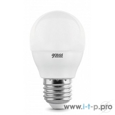 Лампа светодиодная LED Gauss Elementary Шар 8W E27 520lm 3000K 1/10/100 0