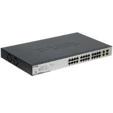 Коммутатор D-Link DGS-1026MP/A1A, 24×1 Гбит/с + 2×1 Гбит/с Combo, неуправляемый