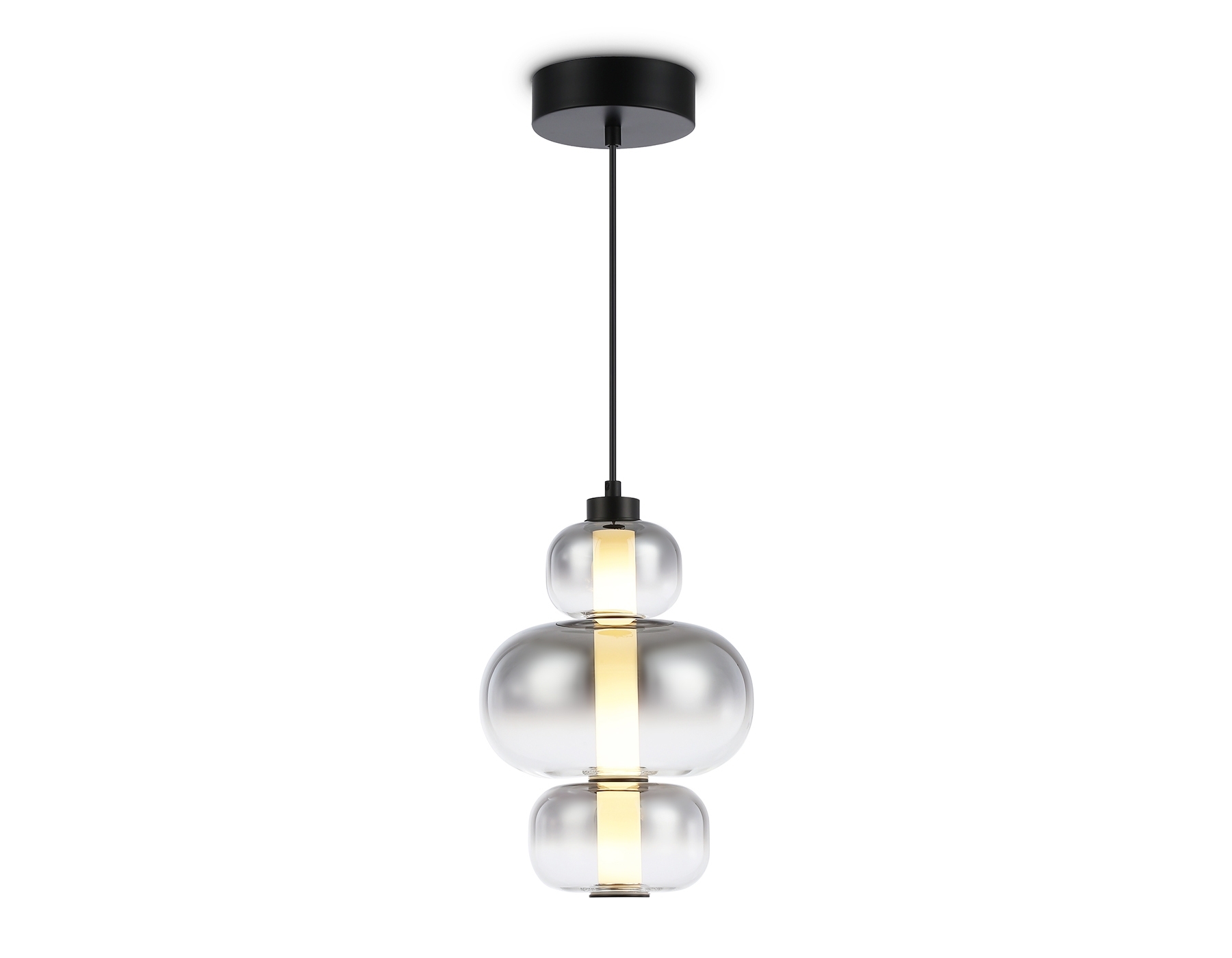 Подвесной светодиодный светильник Ambrella light LH11057 BK/SM черный/дымчатый 18W 3000K D230*350