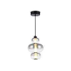 Подвесной светодиодный светильник Ambrella light LH11057 BK/SM черный/дымчатый 18W 3000K D230*350