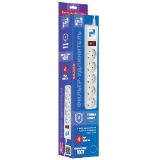 Фильтр-удлинитель, PC 0,5 м 5 р, бел. 10А, SPG-B-0,5M-WHITE