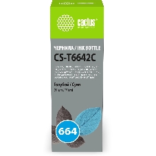 Чернила Cactus CS-T6642C 664 голубой 70мл для Epson L130,L110,L100,L220,L200,L310,L300,L360,L361,L380,L382,L350,L355,L365,L395,L405,L485,L495,L555,L565,L575,Expression ET-2500,ET-2550,ET-2600,ET-2650,ET-4500;WorkForce ET-14000,ET-16500;L1300,L1400,L605,L655,L656,L1455;ET-3600, ET-4550, ET-16500