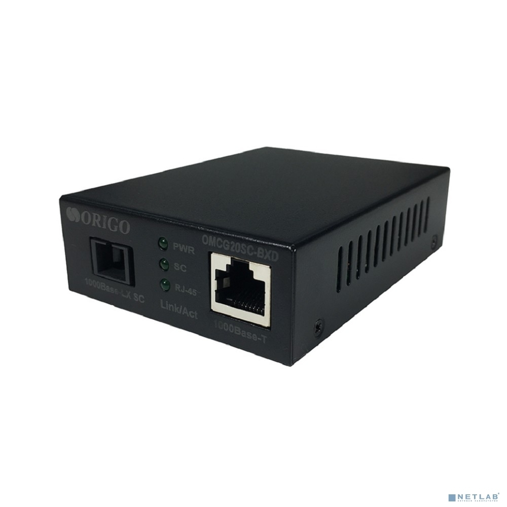Медиаконвертер WDM, 1000Base-T / 1000Base-LX (SC), Tx:1550 нм, Rx:1310 нм, одномод, до 20 км