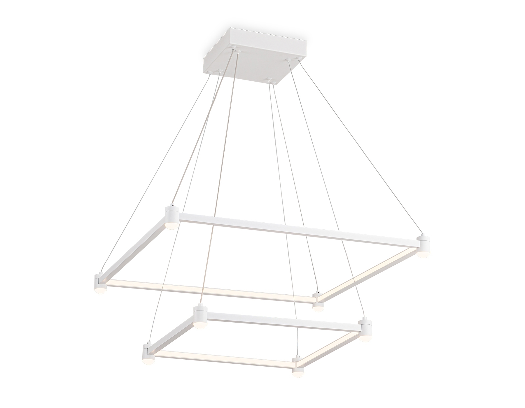 Подвесной светодиодный светильник Ambrella light FL5595/2+8 WH белый 60W 3000K/4200K/6400K 600*600*1300 (без ПДУ)