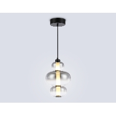 Подвесной светодиодный светильник Ambrella light LH11057 BK/SM черный/дымчатый 18W 3000K D230*350