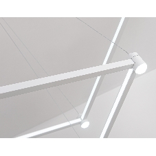Подвесной светодиодный светильник Ambrella light FL5595/2+8 WH белый 60W 3000K/4200K/6400K 600*600*1300 (без ПДУ)