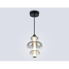 Подвесной светодиодный светильник Ambrella light LH11057 BK/SM черный/дымчатый 18W 3000K D230*350