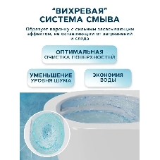 Унитаз компакт торнадо напольный безободковый Bau Spectrum round Hurricane-5, усиленное быстросъемное сиденье дюропласт микролифт