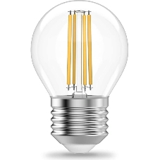 Лампа филам. Gauss Filament 8Вт цок.:E27 шар св.свеч.бел.теп. (упак.:10шт) (52218)