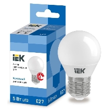 Лампа светодиодная IEK LLE-G45-5-230-65-E27 ECO G45 5Вт шар 230В 6500К E27 Лампа светодиодная IEK LLE-G45-5-230-65-E27 ECO G45 5Вт шар 230В 6500К E27