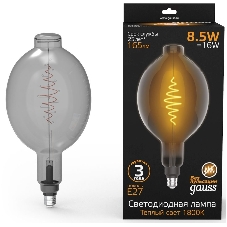 Лампа светодиодная филаментная Gauss Filament Vintage 8.5Вт цок.: E27 шар 220B 1800K св. свеч. белый теп. (упак.: 1 шт)