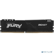 Оперативная память Kingston Fury Beast, DDR4, 16GB (1x16GB), 3600MHz, CL18, DIMM, с радиатором, черный