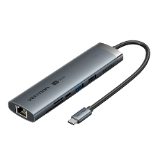 USB-концентратор Vention TGVHB, USB Type-C, HDMI/Ethernet/USB-A/USB-C/TF/mini-jack/microSD/microSDHC/microSDXC, USB Type-C