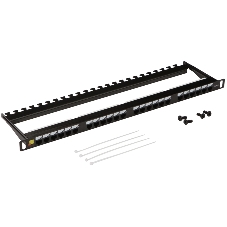 Патч-панель LANMASTER компактная 24 порта, UTP, кат.6, 0.5U