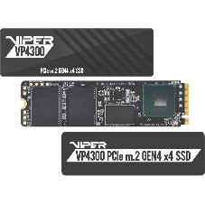 Накопитель SSD Patriot Viper VP4300, 2Tb, PCIe 4.0 x4, M.2 2280, NVMe, R/W 7400/6800, с радиатором