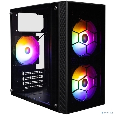 Компьютерный корпус 1STPLAYER FIREBASE X1 черный mATX 3x120мм LED fans X1-BK-3F1