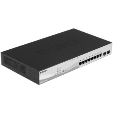 Коммутатор D-Link DGS-1210-10MP/FL2A, 8×1 Гбит/с PoE + 2×1 Гбит/с SFP, настраиваемый