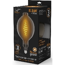 Лампа светодиодная филаментная Gauss Filament Vintage 8.5Вт цок.: E27 шар 220B 1800K св. свеч. белый теп. (упак.: 1 шт)