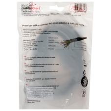 Кабель-удлинитель VGA Pro Cablexpert CC-PVGAX-1.8M, 15M/15F, 1.8м, экран, феррит. кольца, пакет