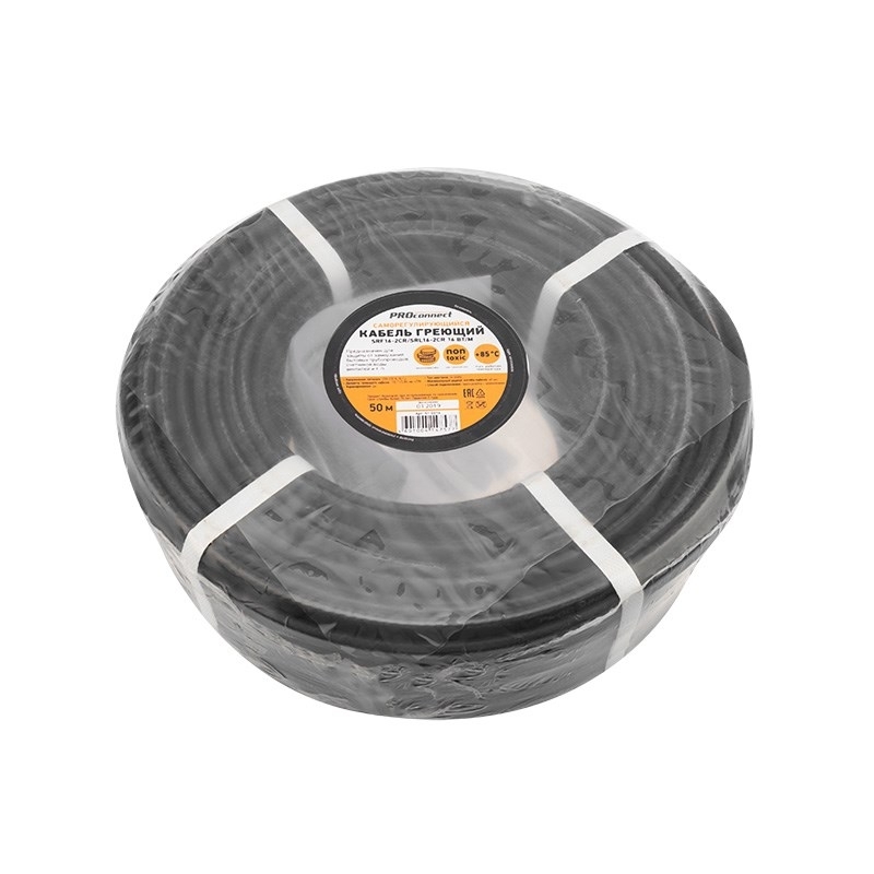 Кабель греющий саморегулирующийся PROconnect экранированный SRF16-2CR/SRL16-2CR (16 Вт/1 м), 50 м