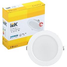 Светильник светодиодный IEK LDVO0-1612-09-4000-K01 ДВО 1612 белый круг 9Вт 4000К IP20 пластик. корпус, диам 118 мм
