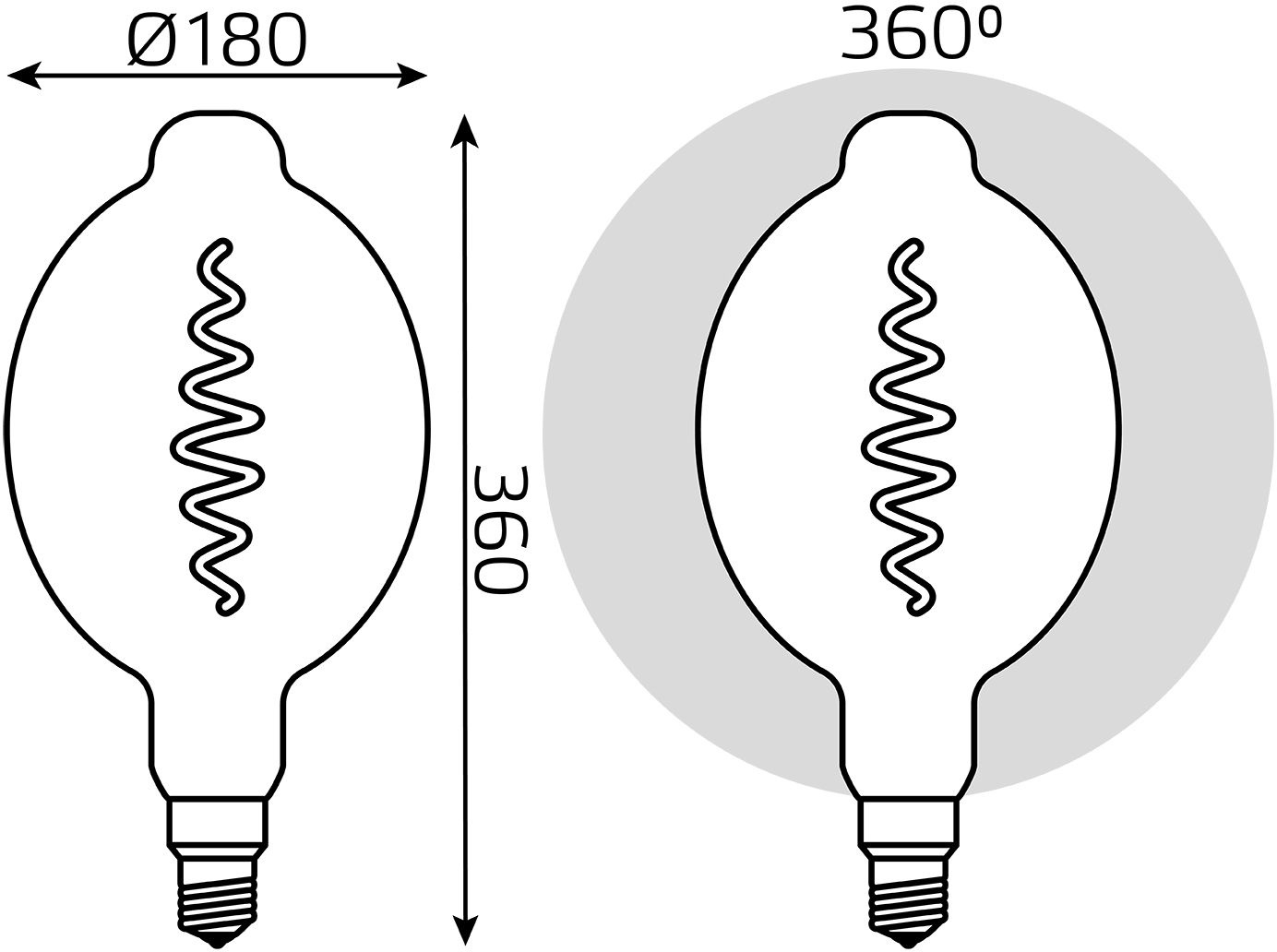 Лампа светодиодная филаментная Gauss Filament Vintage 8.5Вт цок.: E27 шар 220B 1800K св. свеч. белый теп. (упак.: 1 шт)