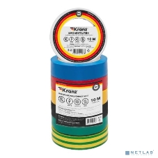 Набор изоляционных лент Kranz 0.13х15 мм, 10 м, 7 цветов
