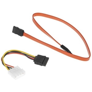 Комплект кабелей SATA Cablexpert CC-SATA-N, интерфейсный (48 см) 7pin/7pin и питания (15 см) 4pin/15pin, медь, пакет
