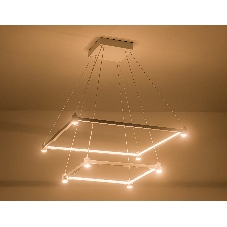 Подвесной светодиодный светильник Ambrella light FL5595/2+8 WH белый 60W 3000K/4200K/6400K 600*600*1300 (без ПДУ)